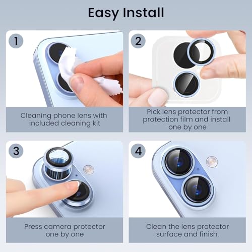 Image of Lensarmor Compatible With Mist Blue iPhone 17 Camera Lens Protector - 9H Tempered Glass, Scratch Resistant, Flash-Friendly Premium Lens Cover