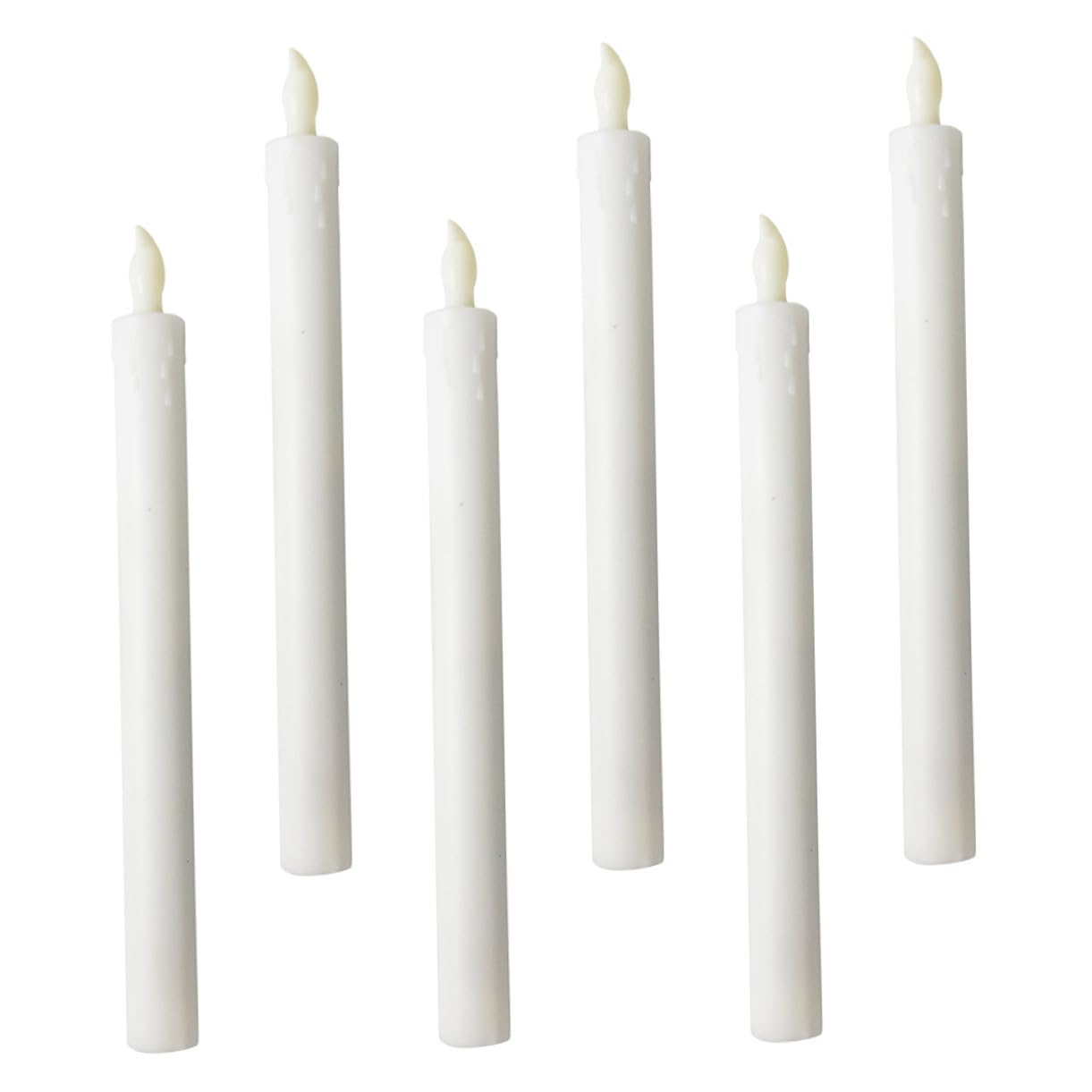 6 pezzi Candele LED Elettroniche Lunghe Lampeggiante Luce Calda per Decorazioni Casa Ristorante e Feste Sicure Fiamma Alimentate Batteria Aaa Non Incluse