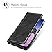 ProCase Galaxy S10 Plus Genuine Leather Case, Vintage Wallet Folding Flip Case with Kickstand Card Holders Magnetic Closure Protective Book Cover for Galaxy S10+ 2019 Release -Black