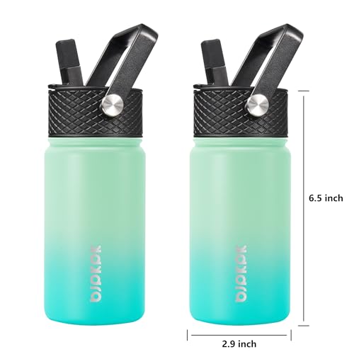 Image of BJPKPK Insulated Water Bottle, 15oz Stainless Steel with Straw Lid
