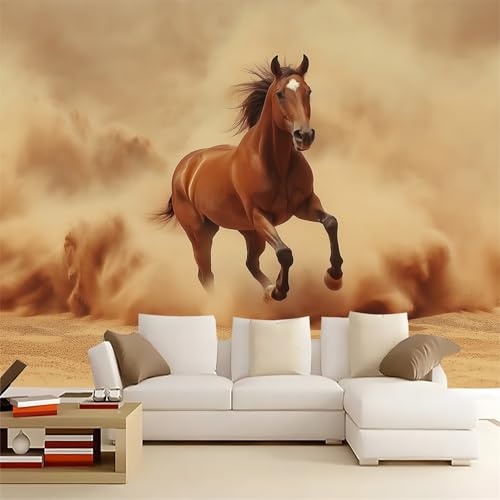 Papier peint photo cheval du désert marron 250 x 175 cm décoration moderne