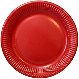 Red Party Paper Plates | Round Dessert Plates | Ruby Red Colour | Packs of 8 16 31 96 | 9" / 23cm (32)