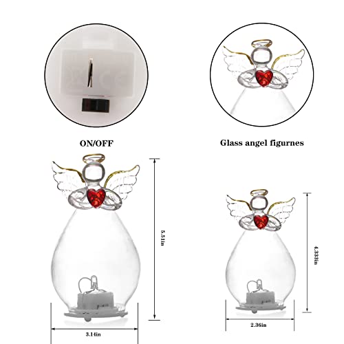 Berscah Glass Angel Night Light Color Changeable Led Light Angel Figurines Festival Ornament Decorative Lamp For Christmas Wedding Party Restaurant Hotel Garden #TOP1