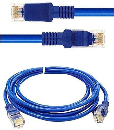 BigPlayer LAN Cable 3 Meter – CAT5/CAT5e High Speed Ethernet Network Cable with RJ45 Connector – Internet Patch Cord for Computer, Laptop, Router, Modem, Switch (Blue)