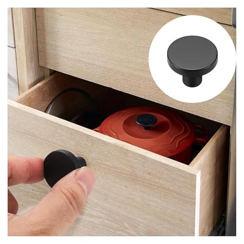 iguTrail 2 Stück Möbelknöpfe, 30mm Schrankknöpfe, Schwarz Schrankknopf mit Schrauben für Schrank, Kleiderschrank, mit Einem Schraubendreher