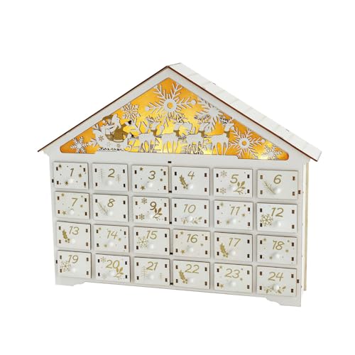 Calendrier de l'Avent en bois réutilisable, le cadeau de Noël lumineux idéal