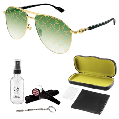 Gucci GG1220S Designer Aviator Shape Sunglasses with Non-Polarized Lenses - Epitome of Luxury and Style