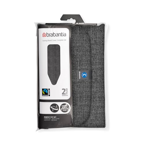 Image of Brabantia Replacement Ironing Board Cover | All-in-One Set | Fits XL Comfort Board (Size C) | Fairtrade Denim Black Cover | 100% Cotton Cover + Foam Padding Layer Ironing Board C