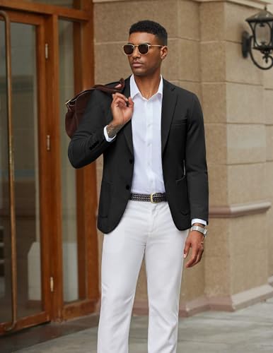 COOFANDY Men's Casual Knit Blazer Slim Fit Lightweight Sport Coat Stretch Two Button Suit Jacket2