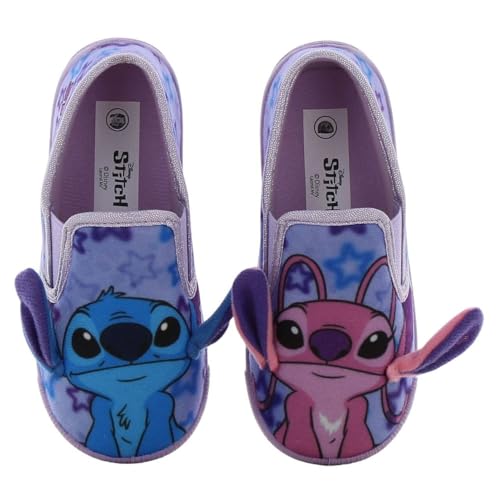 Leomil Lilo & Stitch Girls Chaussons Pantoufles Enfants 25, Idéal pour la maison et la Maternelle, Violet