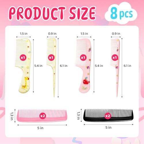 Set de Peines Para Bebés Niñas 8 Piezas Mini Plástico miniatura 2