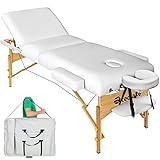 TecTake 800981 Table de Massage Pliante, Rembourrage Complet 7,5 cm, Table de Massage Professionnelle, Table esthétique avec Housse de Transport et Appui tête Ergonomique (Blanc)