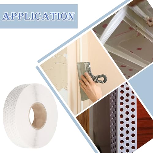 Image of 131.2 Ft x 1.97 Inch Drywall Corner Tape, PVC Self-Adhesive Drywall Corner Bead for Inside Outside Corner, White
