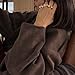 Talakeno Womens Faux Suede Bomber Jacket Casual Lightweight Batwing Long Sleeve Oversized Coat Streetwear Outfits(Coffee,M)