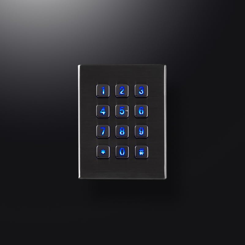 12 Tasten 3x4 Desktop Industrie Edelstahl Metall Ziffernblock for LKW-Sicherheitssystem Pinpad(USB,Cross Tick Backlit)