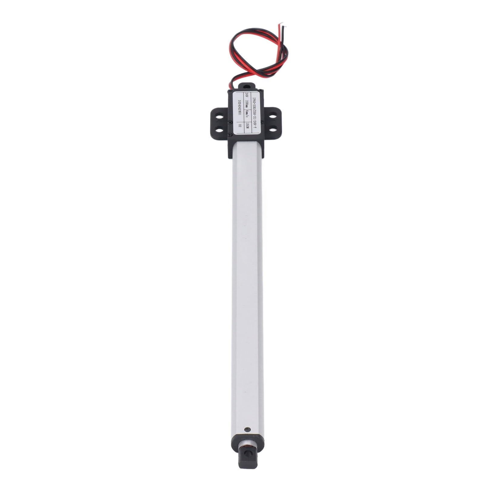 Mini Electric Actuator, 24V DC Linear Actuator with Multiple Features, 200mm Stroke 150N Thrust 4mm / s Speed IPX4 Aluminum ABS Plastic Linear Actuator