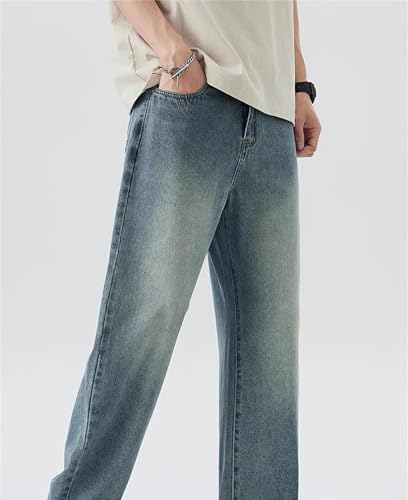 Mens Jeans Straight Leg Summer Thin Loose Style Vintage Trendy Casual Denim Pants Lightweight3