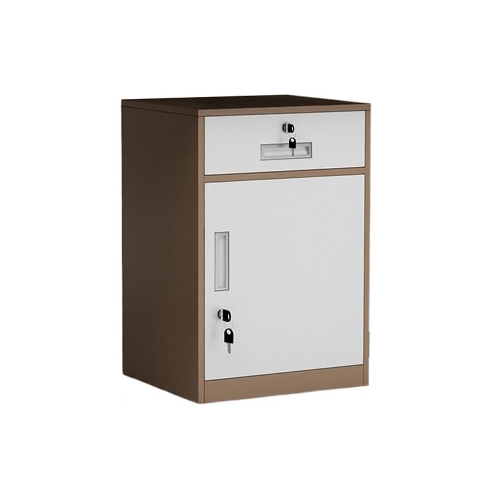 YNIYUJKL Filing Cabinet Office Short Cabinet Multifunctional Storage Cabinet File Cabinet Steel Drawer Cabinet Under Desk With Lock Cabinet,1.2Mm File Storage Cabinets,Brown-One Size