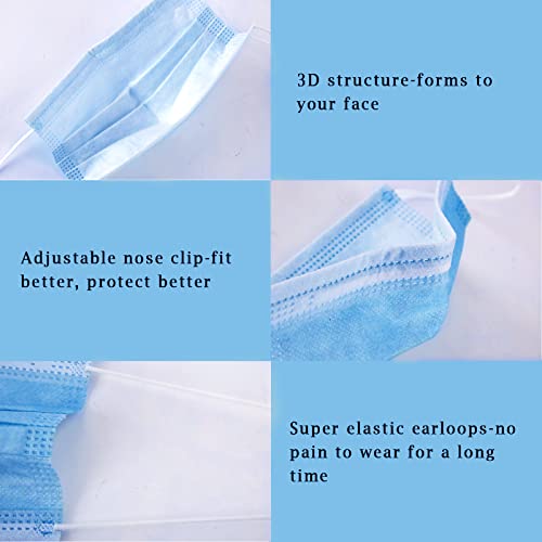 Image of Borje Multicolor Disposable Face Masks 100 Pcs 5 Colors Face Mask 3 Ply Protection Masks
