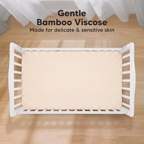 Image of KeaBabies 2-Pack Baby Crib Sheets for Boys, Girls, 52x28 Fitted (Cameo) | Viscose Derived from Bamboo, Toddler Bed Sheets Neutral, Fitted Crib Mattress Sheet for Standard Baby Bedding, Soft, Cozy