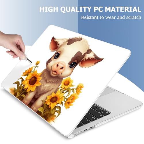 Image of Mektron Case for 2026 MacBook Air 13-inch M5 Laptop A3449 with 13.6-inch Liquid Retina Display, 2025 2024 2022 M4 /M3 /M2 MacBook Air 13 inch Hard Shell Cover, Fit Model A3240 A3113 A2681, Cute Cow