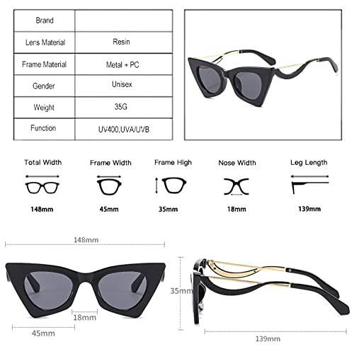 HMRGLMIE-Fashion Unique Cat Eye Women Sunglasses Retro Colorful Eyewear Shades UV400 Men Candy Color Trending Glasses Frame3