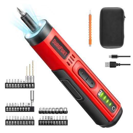 DuroFrot 4.2V Electric Screwdriver Kit, 4 Torque Settings Screw Driver, Cordless Rechargeable Screwdriver Drill with LED Light, 35 CRV Steel Screwdriver Bits, 8 Sockets, Magnetic Hex Chuck
