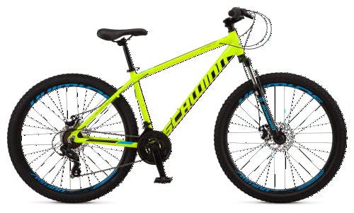 Image of Schwinn High Timber ALX Mountain Bike for Adult Men Women, 27.5-Inch Wheels, 21-Speeds, Front Suspension, Aluminum Frame, Mechanical Disc Brakes, Yellow