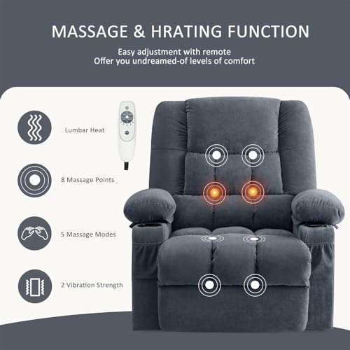 Sillón reclinable manual ergonómico con masaje miniatura 4