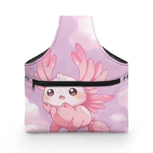Image of Axolotl Yarn Bags for Crocheting Portable Knitting Bag Pink Yarn Storage Organzier Holding Knitting Needles,Large