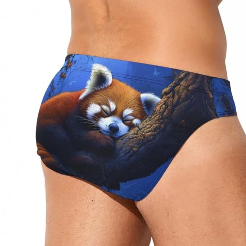 Cute Red Panda Mens Swim Briefs Quick Dry Swim Trunk Bikini Underwear Swimsuit3