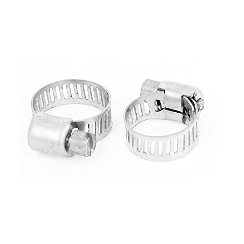 Aexit Adjustable 10-16mm Clamps Cable Tight Coolant Hose Pipe Fitting Worm Gear Strap Clamps Clamp 2pcs