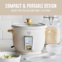 GreenLife Rice Cooker with Removable PFAS-Free Ceramic Nonstick Pot, 3-Cups Uncooked/6-Cups Cooked, Grains & Oatmeal Multicooker, Compact One-Switch Design, Auto Keep Warm, Easy Clean, Cream — image 8