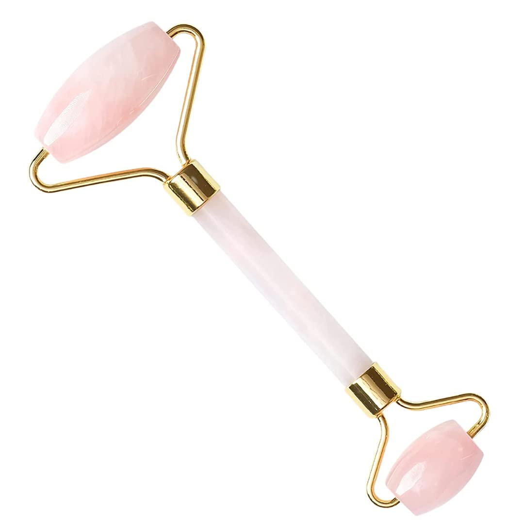 Crystal Divine Rose Quartz Jade Face Roller for Glowing and Healthy