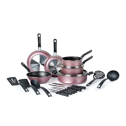 La mejor comparación de Juego de sartenes ekco , tabla con los diez mejores. 46 Ekco | Batería de Cocina con Antiadherente Serum 19 Piezas de Aluminio - Color Rosa