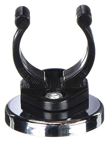 MAG-MATE MX1000BP01 Cup Magnet with Black Plastic Clamping Holder, Magnetic Holder for Cables, Lines, Wires, and More, Permanent Ceramic Magnet, 1.24