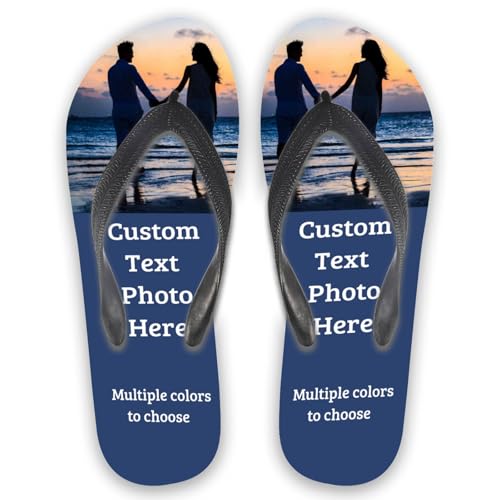 Custom Flip Flops Slides for Women Men Personalized sandal Slippers with Photo Text Bathroom Beach Indoor Outdoor Sandals