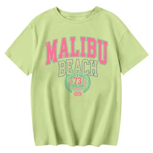 Image of Sulayesh Cute Letter Graphic Tees for Girls Preppy Aesthetic Shirts Oversized Trendy T Shirts Loose Casual Summer Tops