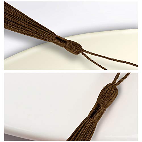 Image of VAPKER 100 Dark Chocolate Tassels 13cm /5-Inch Silky Handmade Soft Tassels with 2-Inch Cord Loop for DIY Projects, Bookmarks, Jewelry Making
