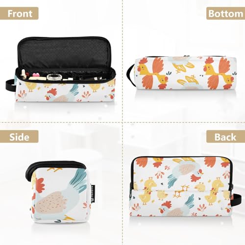 Bolsa de viaje resistente al calor Chicken with Brood Marble para herramientas de cabello como planchas y rizadores, organizador portátil miniatura 5