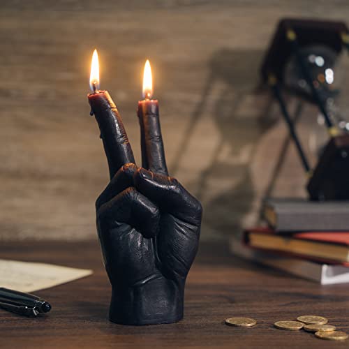 Estatua de Mano en Señal de Paz 6.7 in Negro miniatura 4
