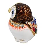 WESIEVYA Portagioie a Forma Di Civetta Decorativo Porta Gioielli Con Cristalli Organizzatore Per Anelli Collane e Piccoli Gioielli (caffè)