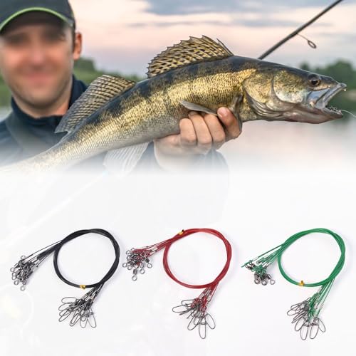 30 piezas líderes de acero para pesca 50 cm 150 lb miniatura 5