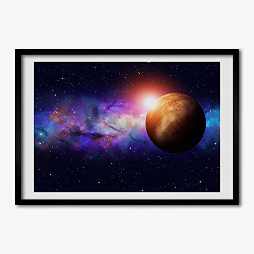 Peinture nébuleuse en cadre en bois MDF 70x50 cm pour affiche et photo