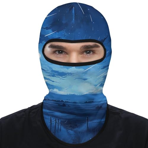Balaclava para Hombre y Mujer Máscara para Esquí Azul Luna Rural Máscara de Cara Completa Cubierta Facial para Ciclismo miniatura 1