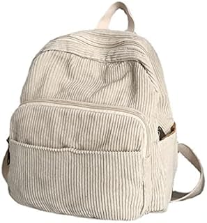 Mini Backpack Purse for Women Small Size Corduroy Aesthetic Backpack Small Backpack Purse Cute Mini Backpacks (White)