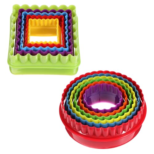 11Pcs Plastic Cookie Cutter Set, Multi-size Biscuit Cutters for Sandwich Cake Fondant Fruit...