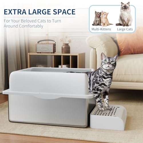 Arenero de Acero Inoxidable para Gatos XXL miniatura 5