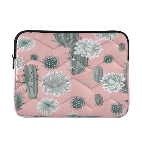 Funda para portátil 13-14 pulgadas impermeable con diseño cactus rosa
