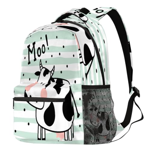 Sac à dos rayé motif vache mignonne, le cadeau parfait pour la rentrée